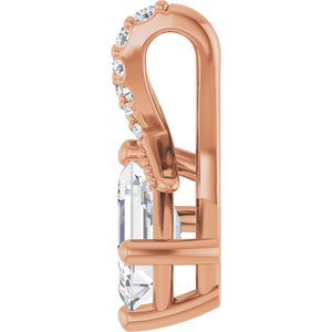 10K Rose Gold 6x4 mm Emerald Pendant Mounting – image 5