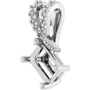 Continuum Sterling Silver 6x4 mm Emerald Pendant Mounting – image 4