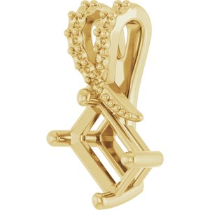 14K Yellow Gold 6x4 mm Emerald Pendant Mounting – image 4