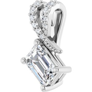 Continuum Sterling Silver 6x4 mm Emerald Pendant Mounting – image 3