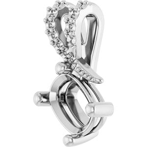 10K White Gold 7x5 mm Elongated Cushion Pendant Mounting – image 4