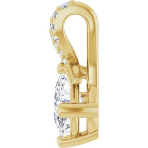10K Yellow Gold 7x5 mm Elongated Cushion Pendant Mounting – image 5