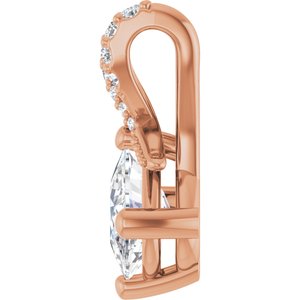10K Rose Gold 7x5 mm Elongated Cushion Pendant Mounting – image 5