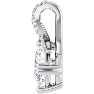 14K X1 White Gold 7x5 mm Elongated Cushion Pendant Mounting – image 5