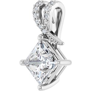 14K X1 White Gold 6.5x6.5 mm Square Pendant Mounting – image 3