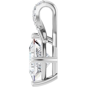 18K White Gold 6.5x6.5 mm Square Pendant Mounting – image 5
