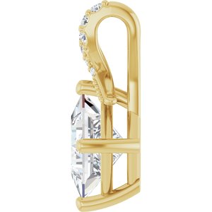 14K Yellow Gold 6.5x6.5 mm Square Pendant Mounting – image 5