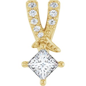 10K Yellow Gold 3x3 mm Square Pendant Mounting