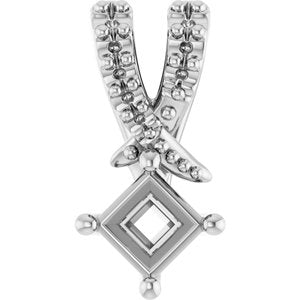 Platinum 3x3 mm Square Pendant Mounting – image 2