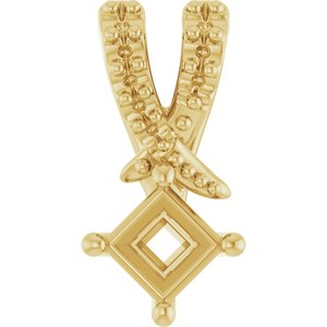 18K Yellow Gold 3x3 mm Square Pendant Mounting – image 2
