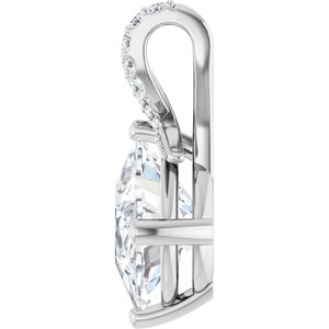 14K X1 White Gold 12x10 mm Elongated Cushion Pendant Mounting – image 5