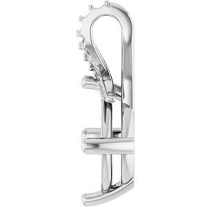 Platinum 12x10 mm Elongated Cushion Pendant Mounting – image 6
