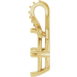 10K Yellow Gold 12x10 mm Elongated Cushion Pendant Mounting – image 6