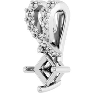 10K White Gold 3x3 mm Square Pendant Mounting – image 4