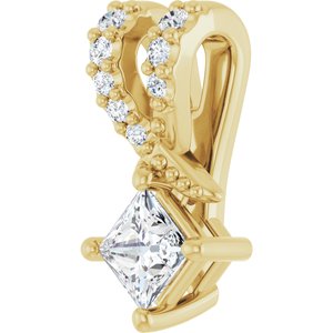 10K Yellow Gold 3x3 mm Square Pendant Mounting – image 3