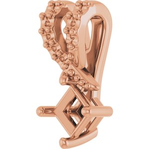 14K Rose Gold 3x3 mm Square Pendant Mounting – image 4