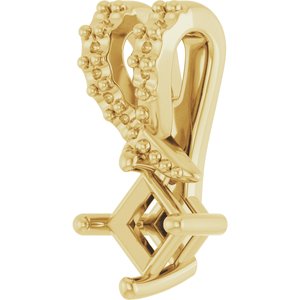 10K Yellow Gold 3x3 mm Square Pendant Mounting – image 4