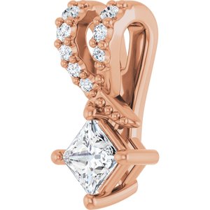 18K Rose Gold 3x3 mm Square Pendant Mounting – image 3