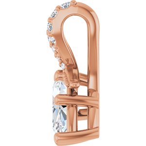 18K Rose Gold 9x4.5 mm Marquise Pendant Mounting – image 5