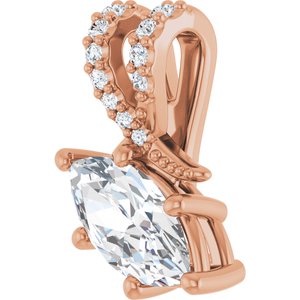 10K Rose Gold 9x4.5 mm Marquise Pendant Mounting – image 3