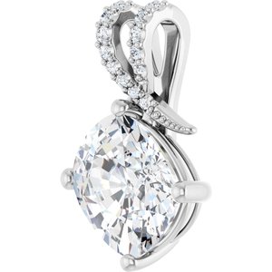 Continuum Sterling Silver 12x10 mm Elongated Cushion Pendant Mounting – image 3