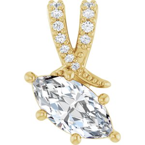 10K Yellow Gold 9x4.5 mm Marquise Pendant Mounting