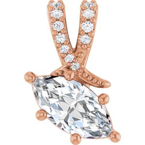 10K Rose Gold 9x4.5 mm Marquise Pendant Mounting