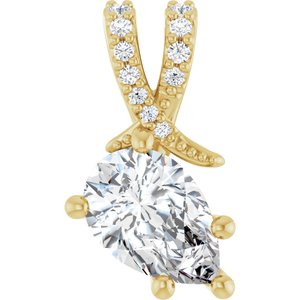 14K Yellow Gold 9x6 mm Pear Pendant Mounting