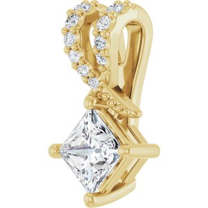 18K Yellow Gold 4x4 mm Square Pendant Mounting – image 3