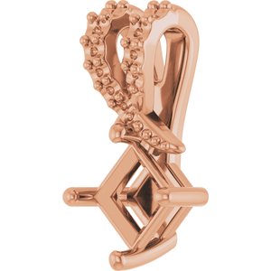 14K Rose Gold 4x4 mm Square Pendant Mounting – image 4