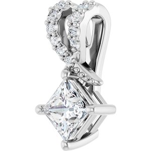 10K White Gold 4x4 mm Square Pendant Mounting – image 3