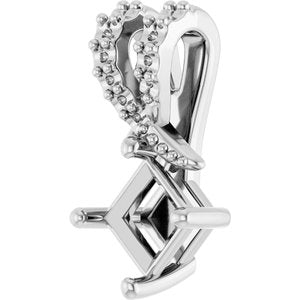 Sterling Silver 4x4 mm Square Pendant Mounting – image 4
