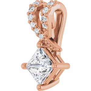 14K Rose Gold 4x4 mm Square Pendant Mounting – image 3