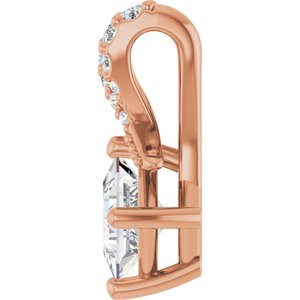 14K Rose Gold 4x4 mm Square Pendant Mounting – image 5