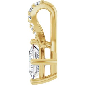 14K Yellow Gold 4x4 mm Square Pendant Mounting – image 5