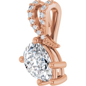14K Rose Gold 9x6 mm Pear Pendant Mounting – image 3