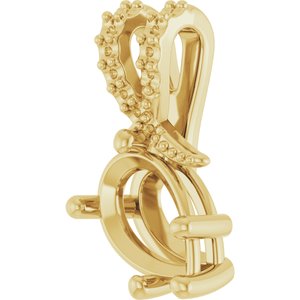 14K Yellow Gold 9x6 mm Pear Pendant Mounting – image 4