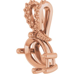 10K Rose Gold 9x6 mm Pear Pendant Mounting – image 4