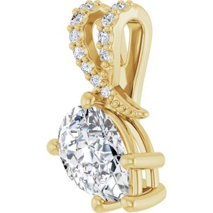 14K Yellow Gold 9x6 mm Pear Pendant Mounting – image 3