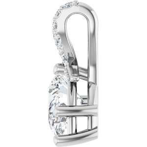 14K X1 White Gold 9x6 mm Pear Pendant Mounting – image 5