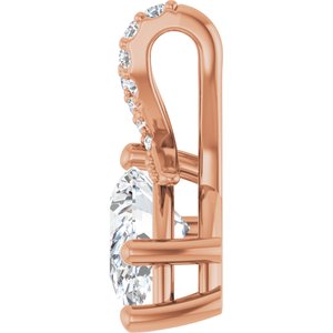 10K Rose Gold 9x6 mm Pear Pendant Mounting – image 5
