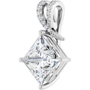 Sterling Silver 10x10 mm Square Pendant Mounting – image 3