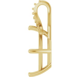 10K Yellow Gold 10x10 mm Square Pendant Mounting – image 6