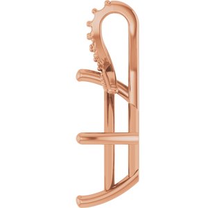 18K Rose Gold 10x10 mm Square Pendant Mounting – image 6