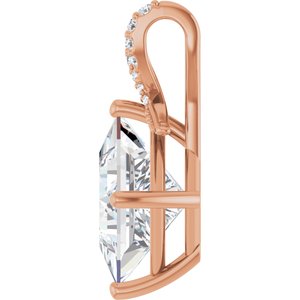 14K Rose Gold 10x10 mm Square Pendant Mounting – image 5