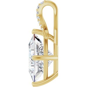 10K Yellow Gold 10x10 mm Square Pendant Mounting – image 5