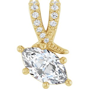 14K Yellow Gold 8x4.5 mm Marquise Pendant Mounting