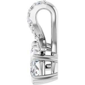 18K White Gold 8x4.5 mm Marquise Pendant Mounting – image 5