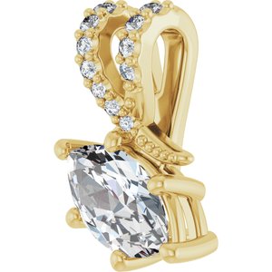 10K Yellow Gold 8x4.5 mm Marquise Pendant Mounting – image 3