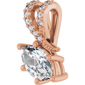18K Rose Gold 8x4.5 mm Marquise Pendant Mounting – image 3